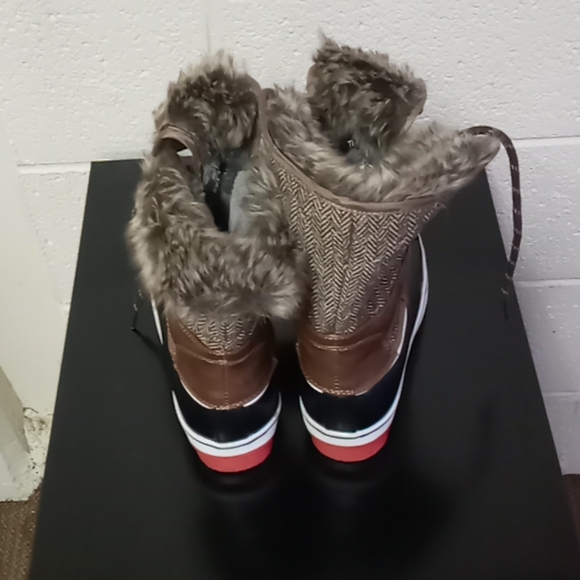 Dream Pairs Boots Women's Size 5 Back & Brown Lace Up Mid-Calf Winter Snow Boot - Picture 2 of 4